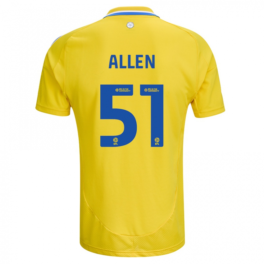 Heren Charlie Allen #51 Geel Blauw Uitshirt Uittenue 2024/25 T-Shirt