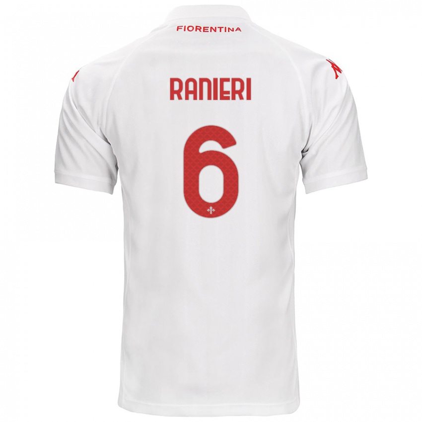 Heren Luca Ranieri #6 Wit Uitshirt Uittenue 2024/25 T-Shirt