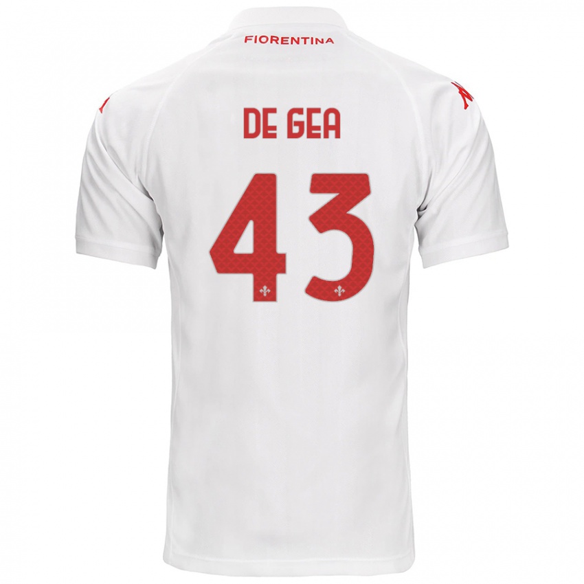 Heren David De Gea #43 Wit Uitshirt Uittenue 2024/25 T-Shirt