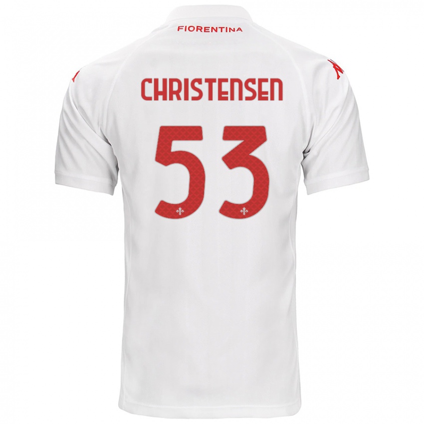 Heren Oliver Christensen #53 Wit Uitshirt Uittenue 2024/25 T-Shirt