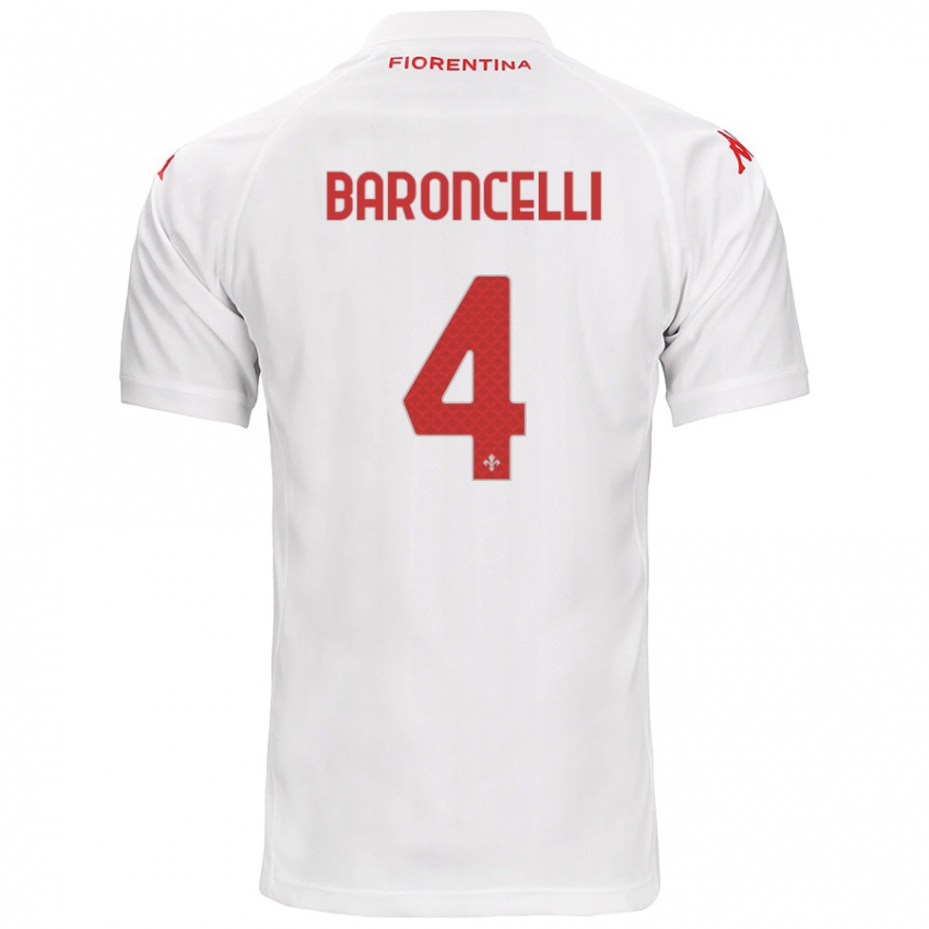 Heren Leonardo Baroncelli #4 Wit Uitshirt Uittenue 2024/25 T-Shirt