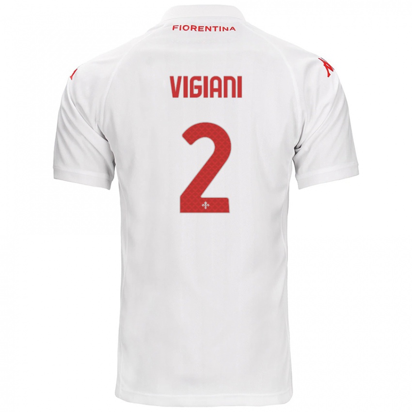 Heren Lorenzo Vigiani #2 Wit Uitshirt Uittenue 2024/25 T-Shirt