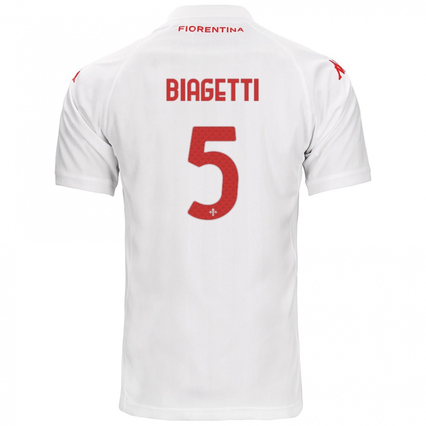 Heren Christian Biagetti #5 Wit Uitshirt Uittenue 2024/25 T-Shirt