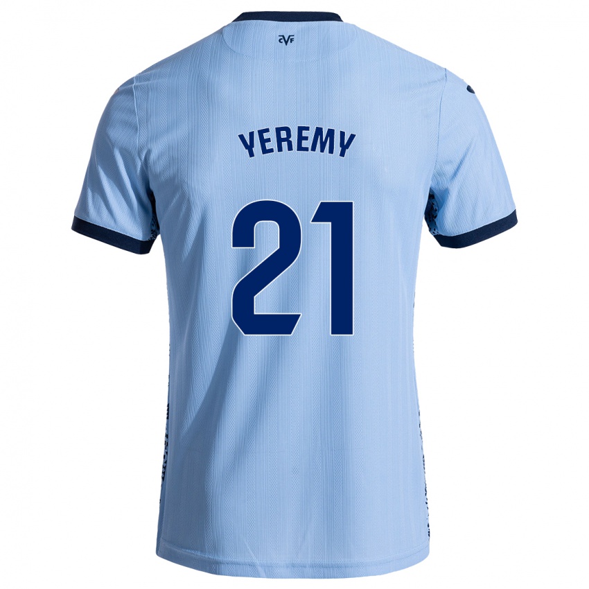 Heren Yéremy Pino #21 Hemelsblauw Uitshirt Uittenue 2024/25 T-Shirt