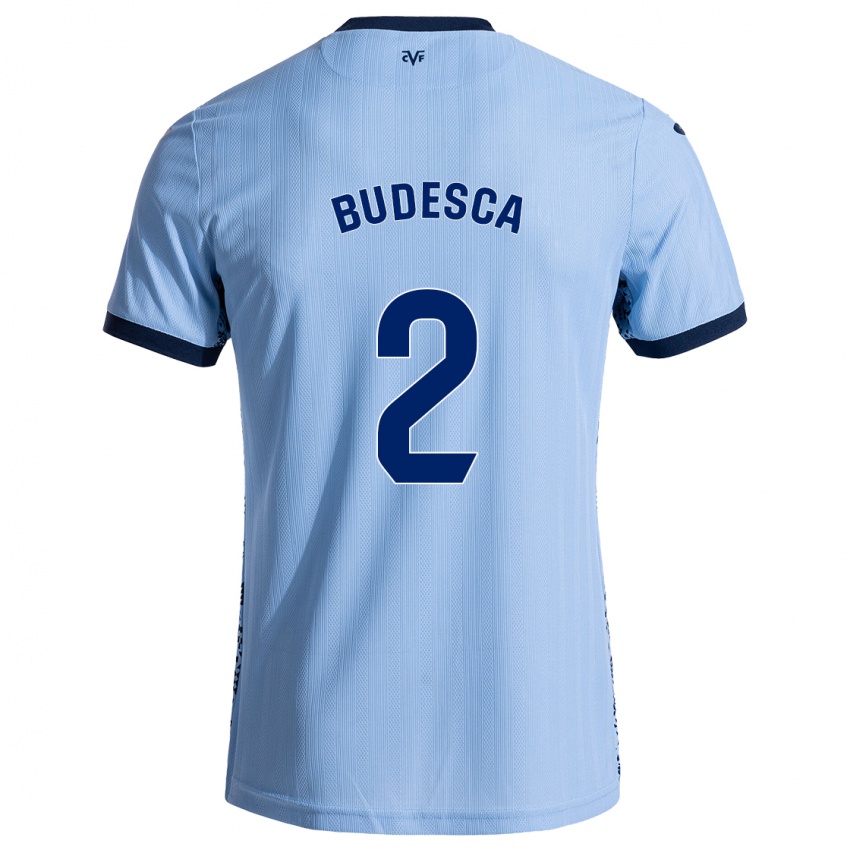 Heren Daniel Budesca #2 Hemelsblauw Uitshirt Uittenue 2024/25 T-Shirt