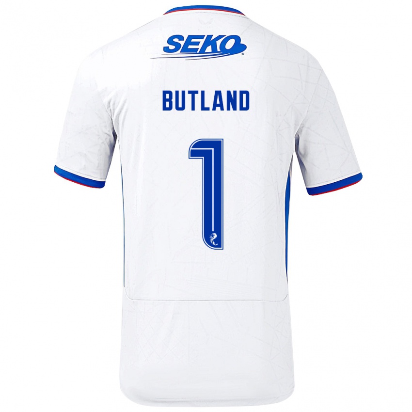 Heren Jack Butland #1 Wit Blauw Uitshirt Uittenue 2024/25 T-Shirt