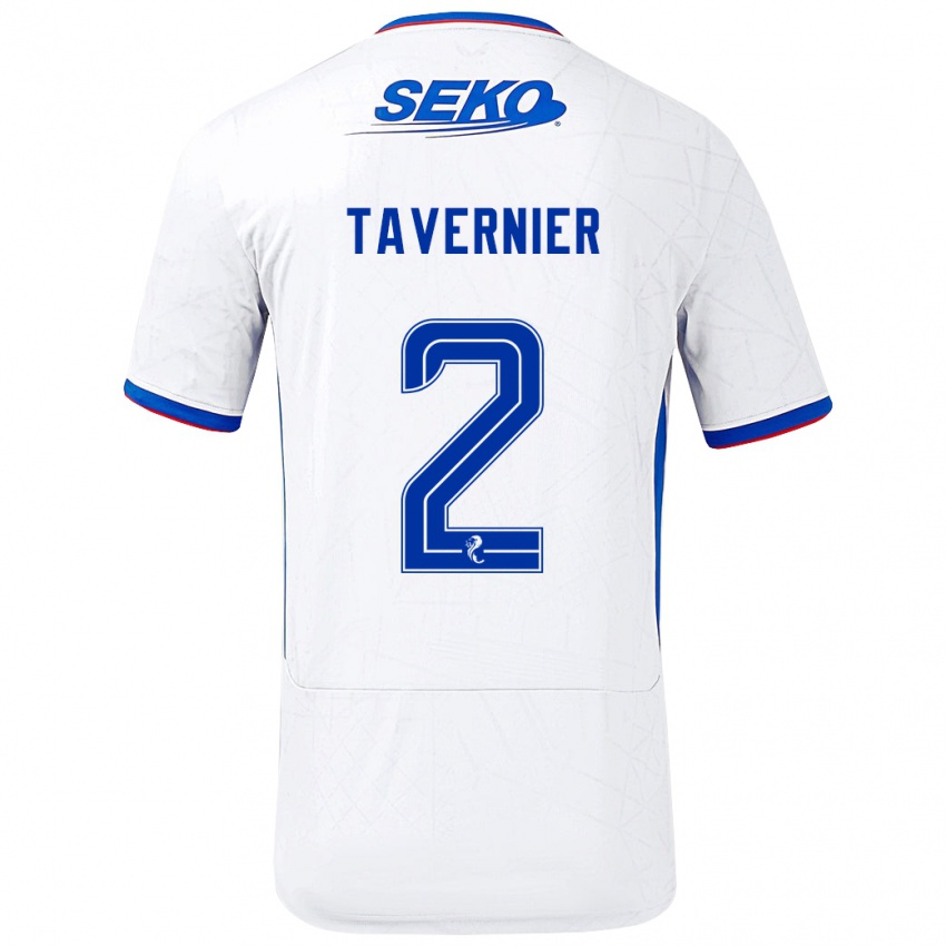 Heren James Tavernier #2 Wit Blauw Uitshirt Uittenue 2024/25 T-Shirt