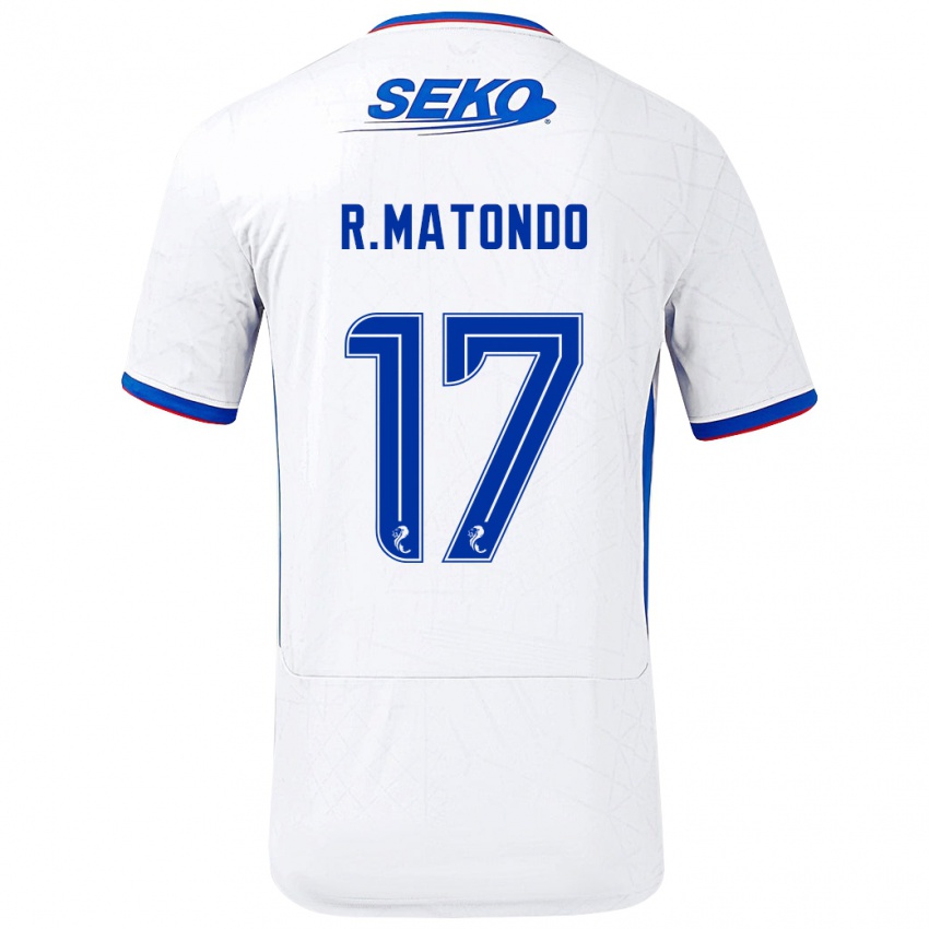 Heren Rabbi Matondo #17 Wit Blauw Uitshirt Uittenue 2024/25 T-Shirt