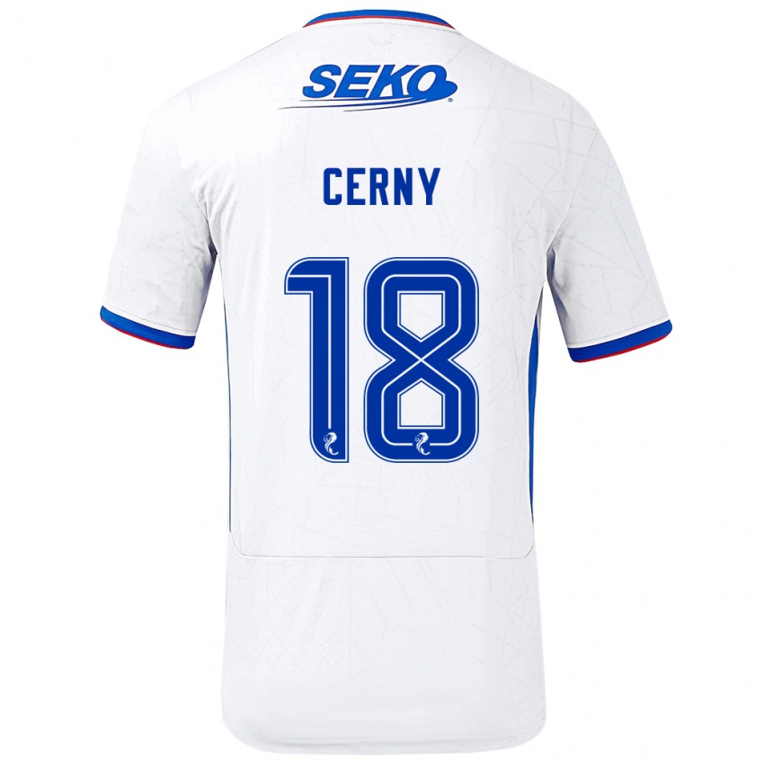 Heren Vaclav Cerny #18 Wit Blauw Uitshirt Uittenue 2024/25 T-Shirt