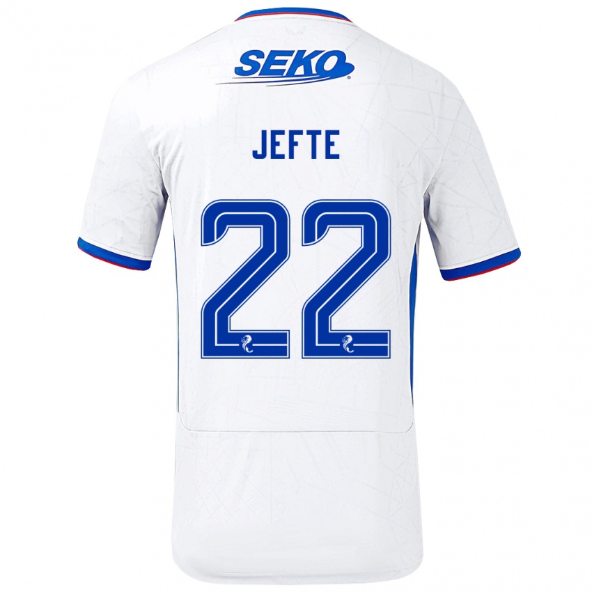 Heren Jefté #22 Wit Blauw Uitshirt Uittenue 2024/25 T-Shirt