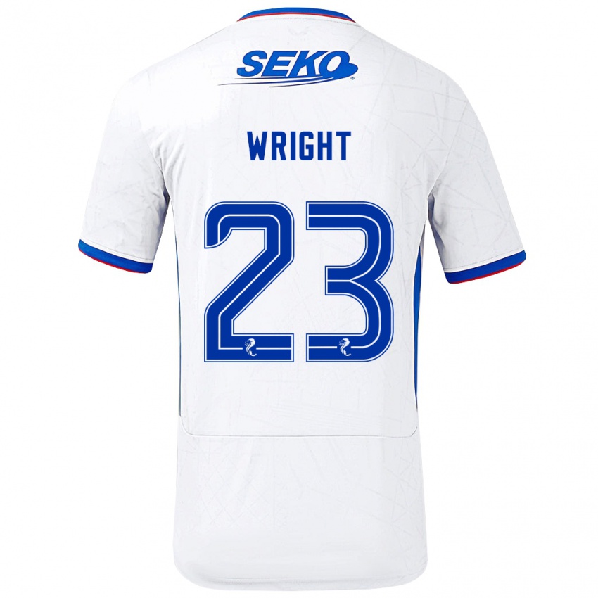 Heren Scott Wright #23 Wit Blauw Uitshirt Uittenue 2024/25 T-Shirt