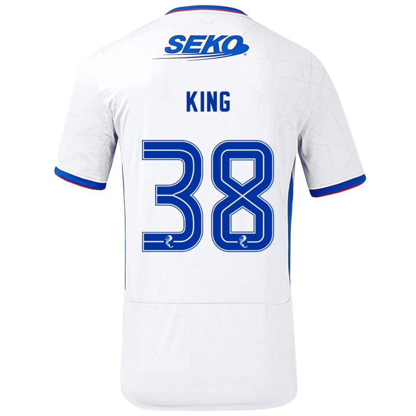 Heren Leon King #38 Wit Blauw Uitshirt Uittenue 2024/25 T-Shirt