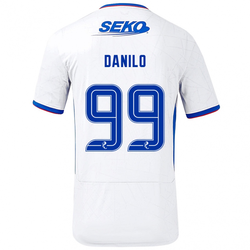 Heren Danilo #99 Wit Blauw Uitshirt Uittenue 2024/25 T-Shirt