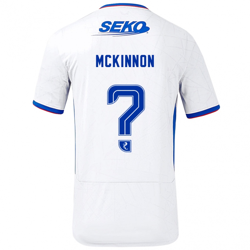 Heren Cole Mckinnon #0 Wit Blauw Uitshirt Uittenue 2024/25 T-Shirt