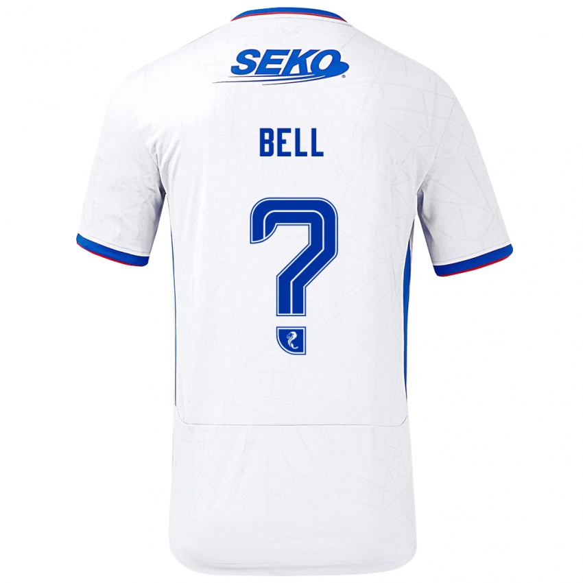 Heren Cameron Bell #0 Wit Blauw Uitshirt Uittenue 2024/25 T-Shirt