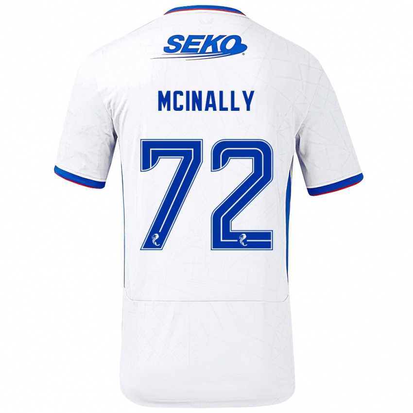 Heren Darren Mcinally #72 Wit Blauw Uitshirt Uittenue 2024/25 T-Shirt