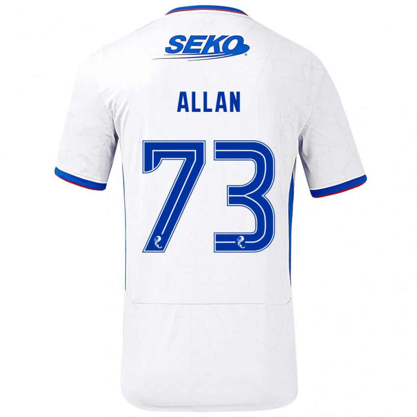 Heren Connor Allan #73 Wit Blauw Uitshirt Uittenue 2024/25 T-Shirt