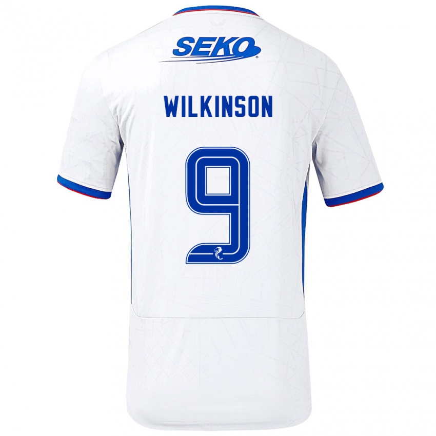 Heren Katie Wilkinson #9 Wit Blauw Uitshirt Uittenue 2024/25 T-Shirt