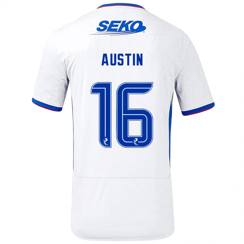 Heren Eilidh Austin #16 Wit Blauw Uitshirt Uittenue 2024/25 T-Shirt