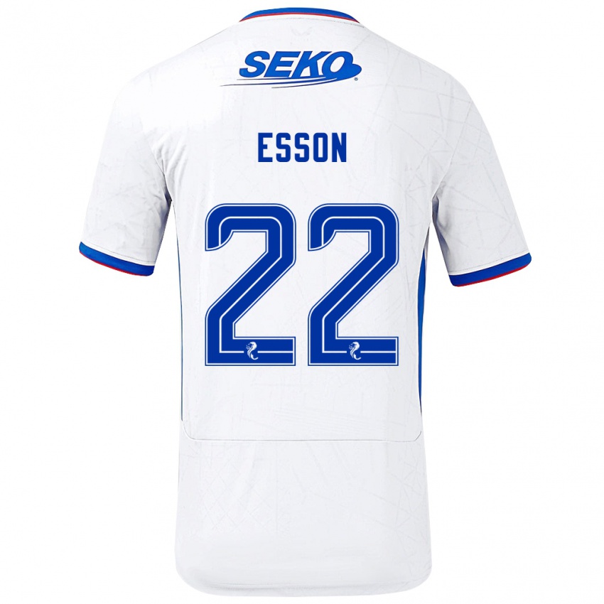 Heren Victoria Esson #22 Wit Blauw Uitshirt Uittenue 2024/25 T-Shirt