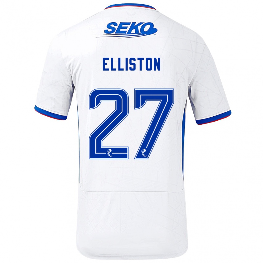 Heren Maddie Elliston #27 Wit Blauw Uitshirt Uittenue 2024/25 T-Shirt