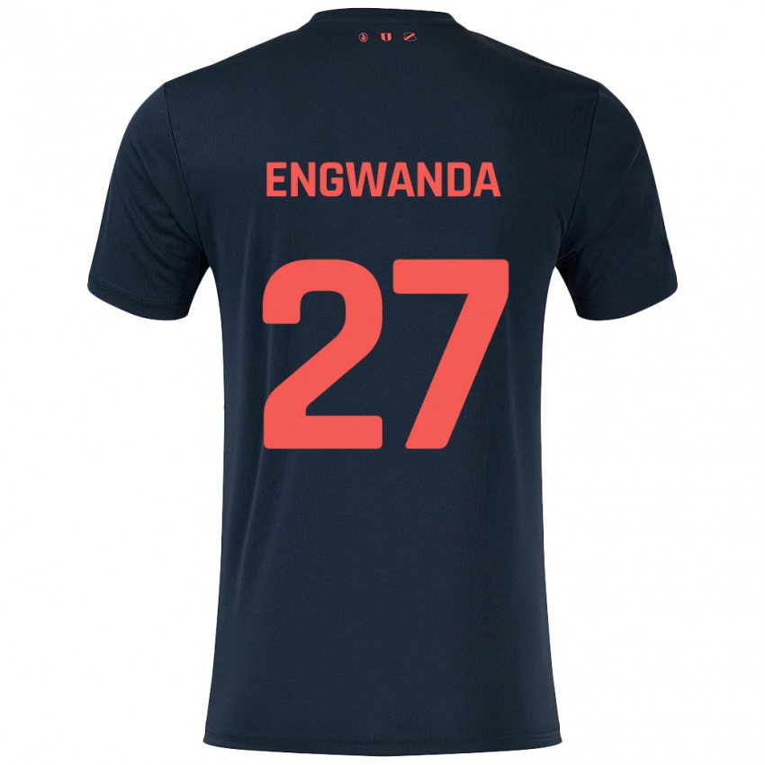 Heren Alonzo Engwanda #27 Zwart Rood Uitshirt Uittenue 2024/25 T-Shirt