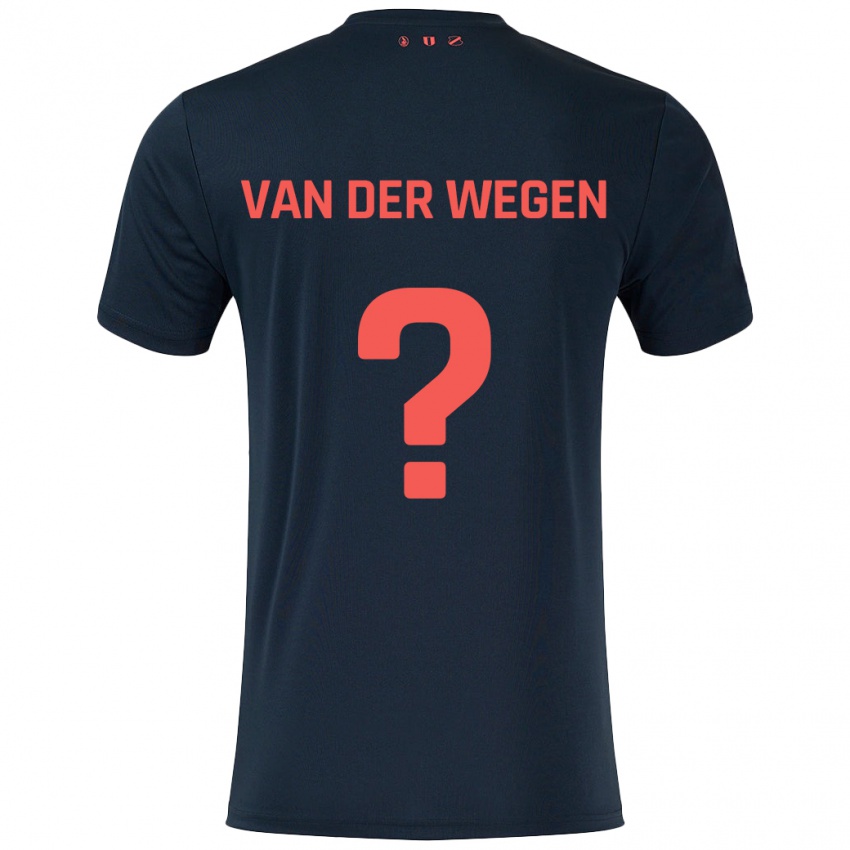 Heren Sil Van Der Wegen #0 Zwart Rood Uitshirt Uittenue 2024/25 T-Shirt