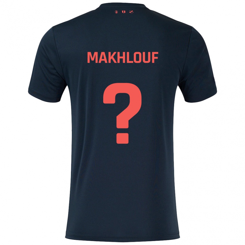 Heren Yassir Makhlouf #0 Zwart Rood Uitshirt Uittenue 2024/25 T-Shirt