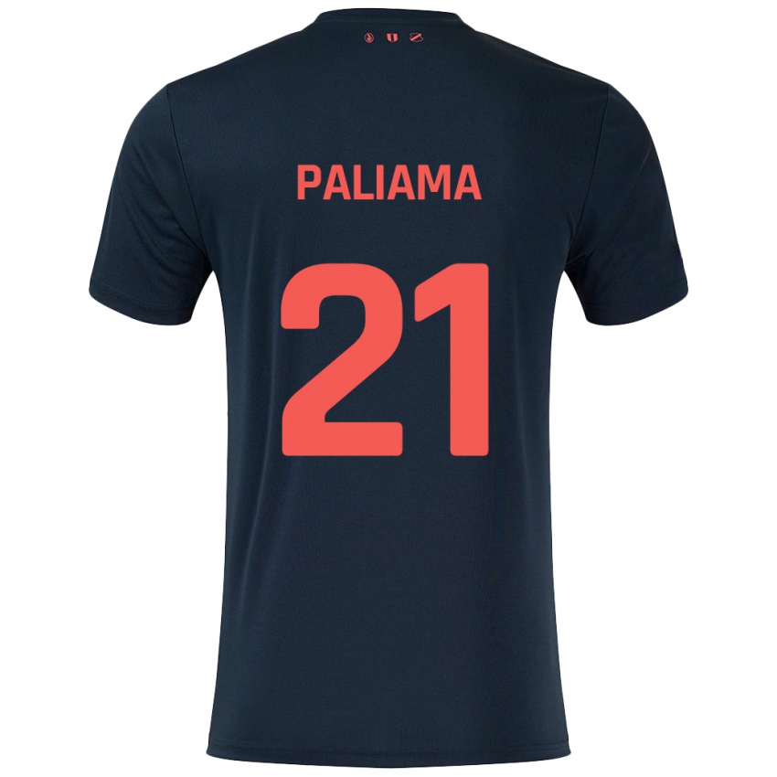 Heren Joni Paliama #21 Zwart Rood Uitshirt Uittenue 2024/25 T-Shirt