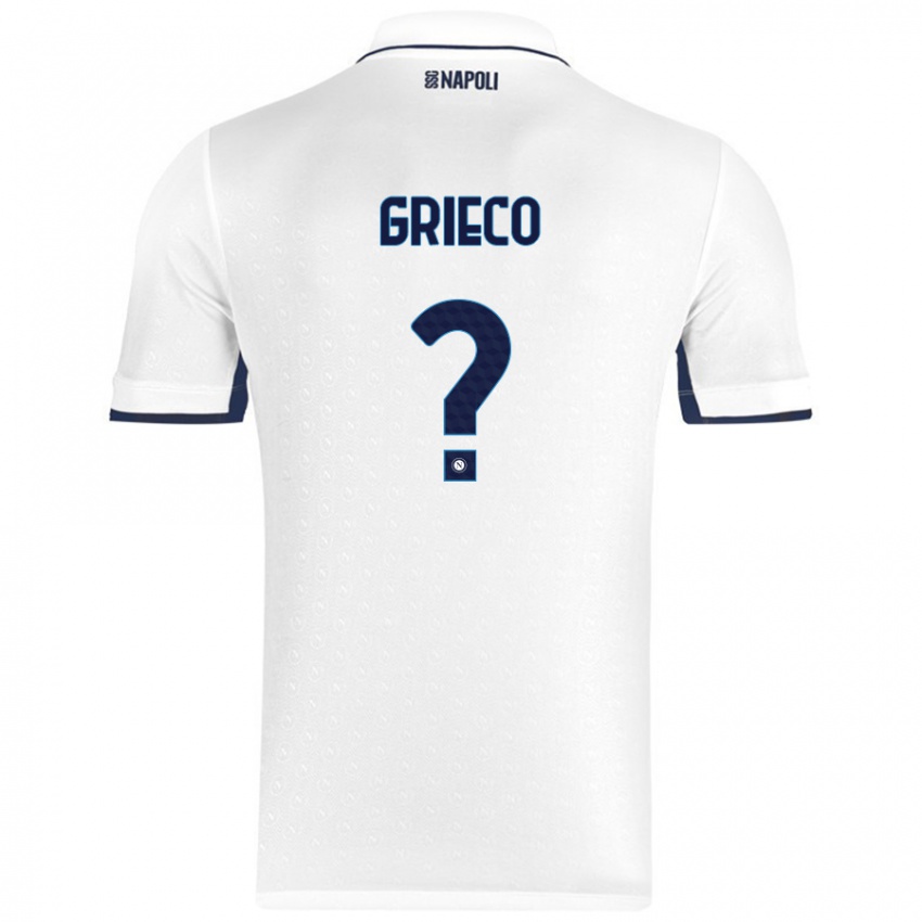 Heren Alessandro Grieco #0 Wit Koningsblauw Uitshirt Uittenue 2024/25 T-Shirt