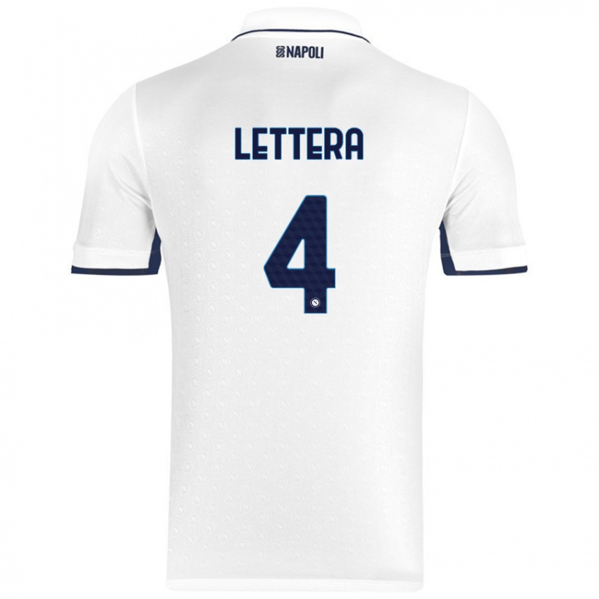 Heren Alessio Lettera #4 Wit Koningsblauw Uitshirt Uittenue 2024/25 T-Shirt