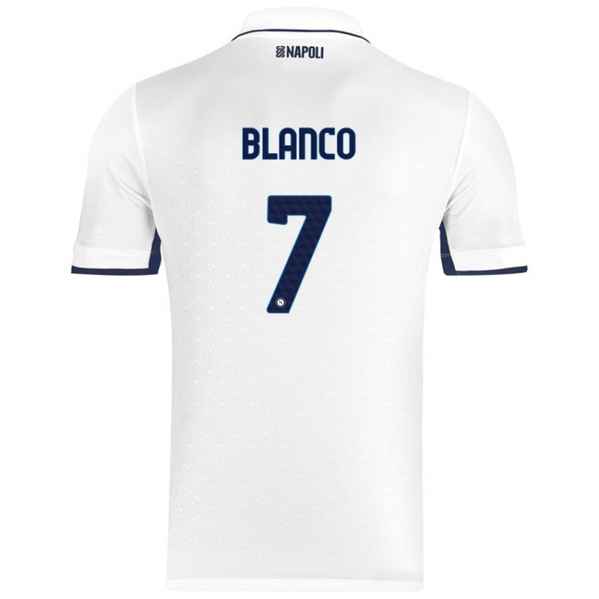 Heren Gimena Blanco #7 Wit Koningsblauw Uitshirt Uittenue 2024/25 T-Shirt