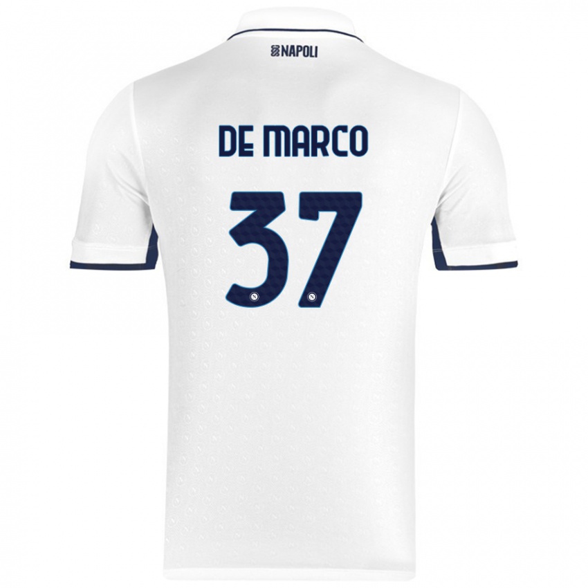 Heren Francesco De Marco #37 Wit Koningsblauw Uitshirt Uittenue 2024/25 T-Shirt