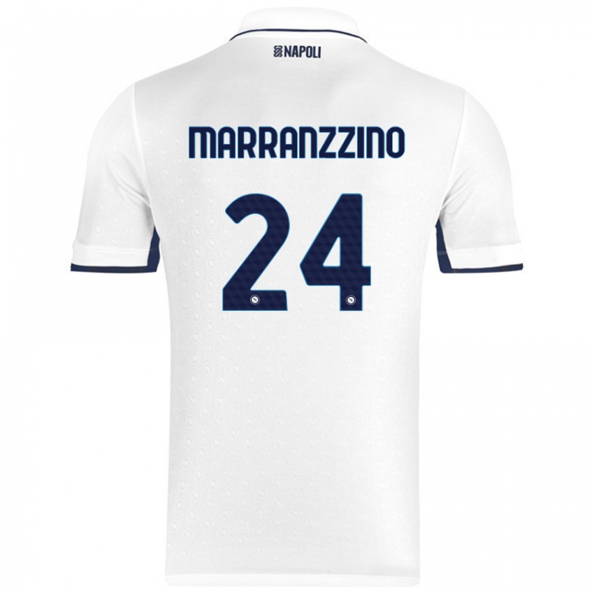 Heren Pasquale Marranzzino #24 Wit Koningsblauw Uitshirt Uittenue 2024/25 T-Shirt