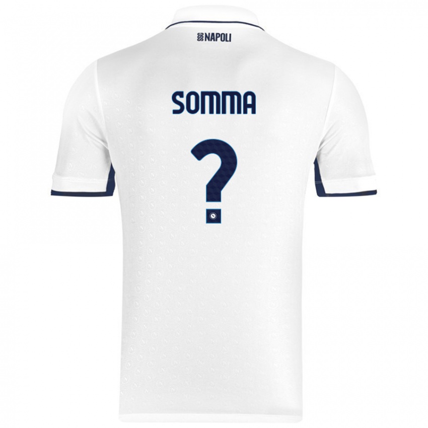 Heren Francesco Somma #0 Wit Koningsblauw Uitshirt Uittenue 2024/25 T-Shirt