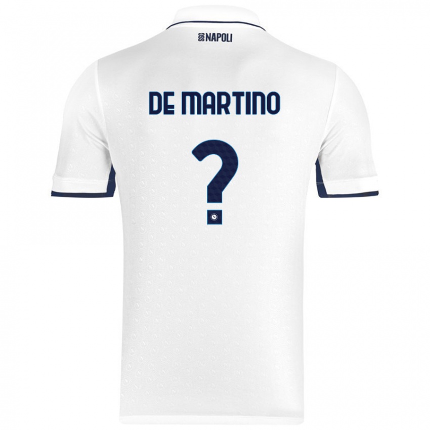 Heren Enrico Pio De Martino #0 Wit Koningsblauw Uitshirt Uittenue 2024/25 T-Shirt