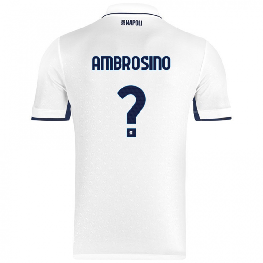 Heren Ambrosino #0 Wit Koningsblauw Uitshirt Uittenue 2024/25 T-Shirt