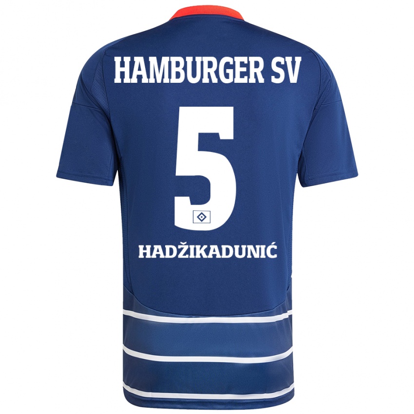 Heren Dennis Hadzikadunic #5 Donkerblauw Uitshirt Uittenue 2024/25 T-Shirt