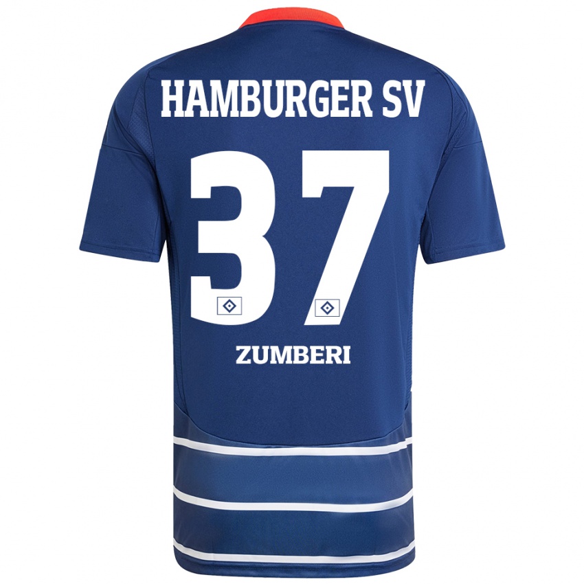 Heren Valon Zumberi #37 Donkerblauw Uitshirt Uittenue 2024/25 T-Shirt