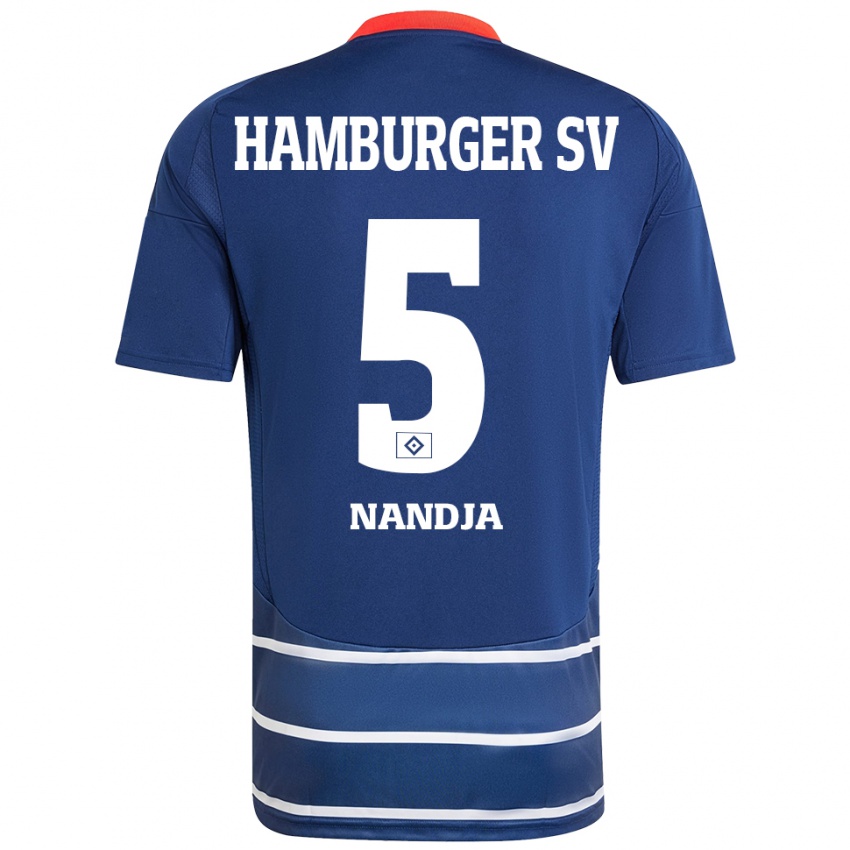 Heren Shafiq Nandja #5 Donkerblauw Uitshirt Uittenue 2024/25 T-Shirt