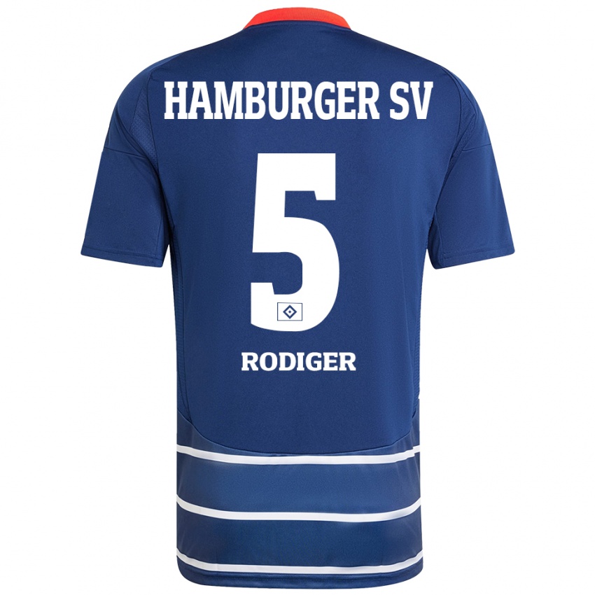 Heren Philipp Rödiger #5 Donkerblauw Uitshirt Uittenue 2024/25 T-Shirt