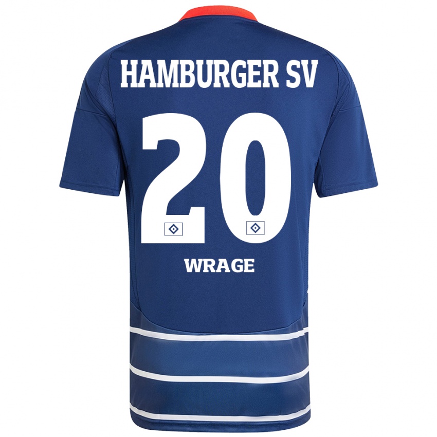 Heren Joris Wrage #20 Donkerblauw Uitshirt Uittenue 2024/25 T-Shirt