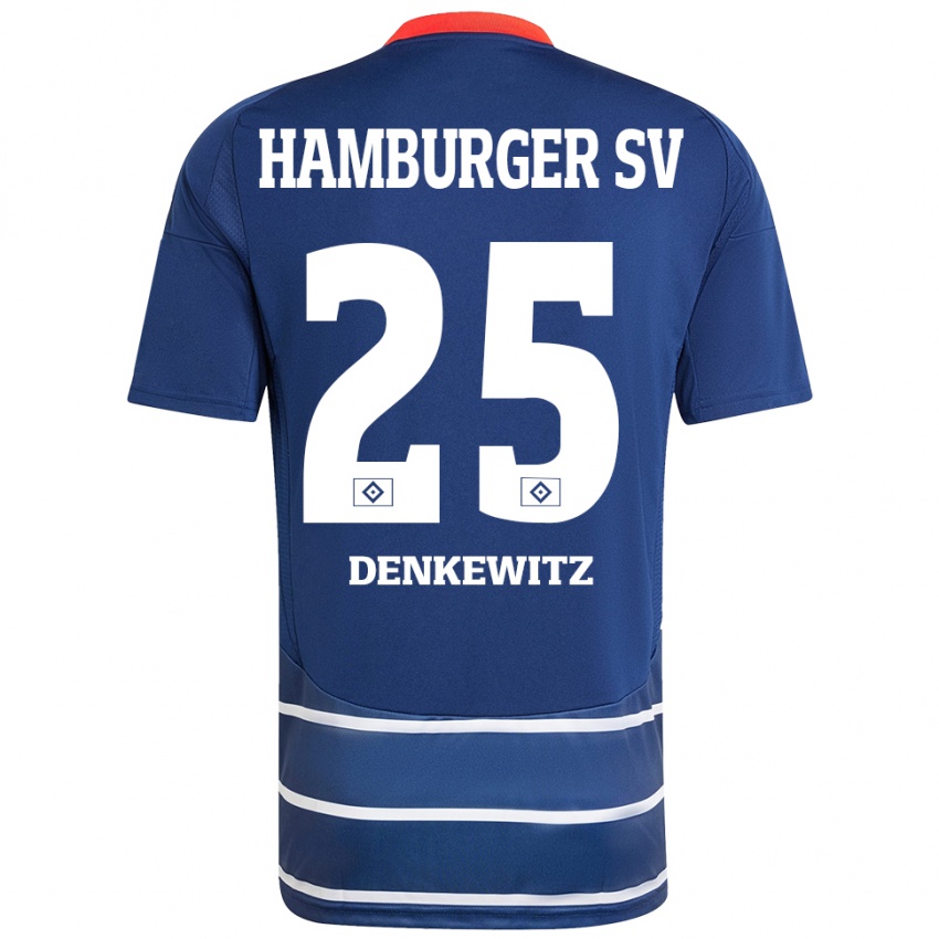 Heren Nick Denkewitz #25 Donkerblauw Uitshirt Uittenue 2024/25 T-Shirt