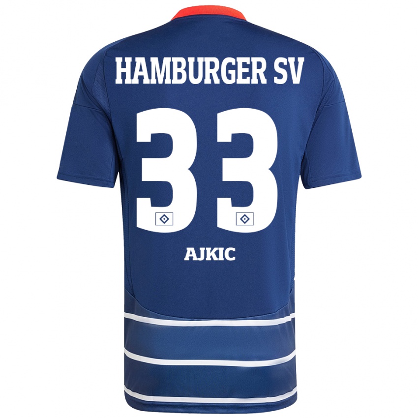 Heren Selim Ajkic #33 Donkerblauw Uitshirt Uittenue 2024/25 T-Shirt