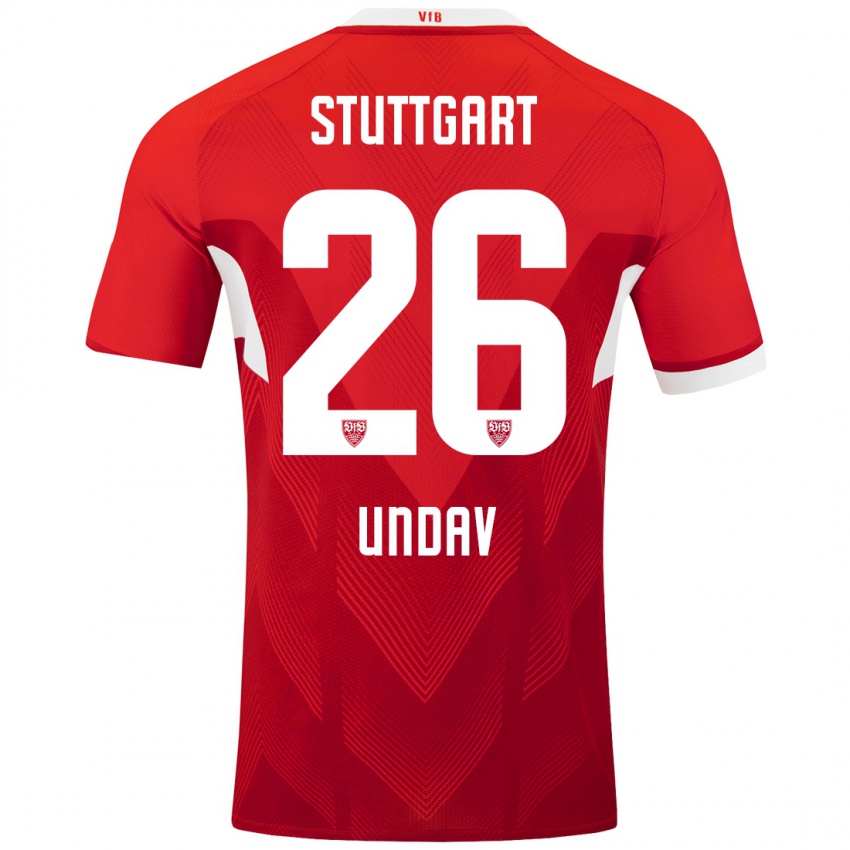 Heren Deniz Undav #26 Rood Wit Uitshirt Uittenue 2024/25 T-Shirt