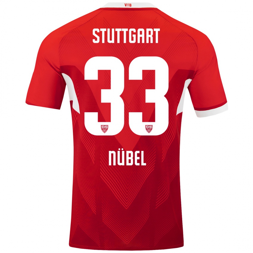 Heren Alexander Nübel #33 Rood Wit Uitshirt Uittenue 2024/25 T-Shirt