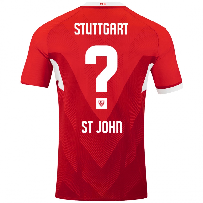 Heren Rawley St. John #0 Rood Wit Uitshirt Uittenue 2024/25 T-Shirt