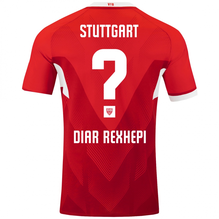 Heren Diar Rexhepi #0 Rood Wit Uitshirt Uittenue 2024/25 T-Shirt