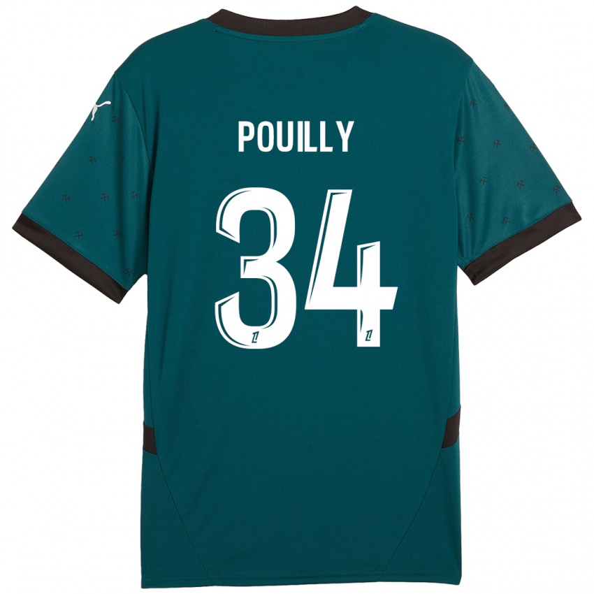 Heren Tom Pouilly #34 Donkergroen Uitshirt Uittenue 2024/25 T-Shirt