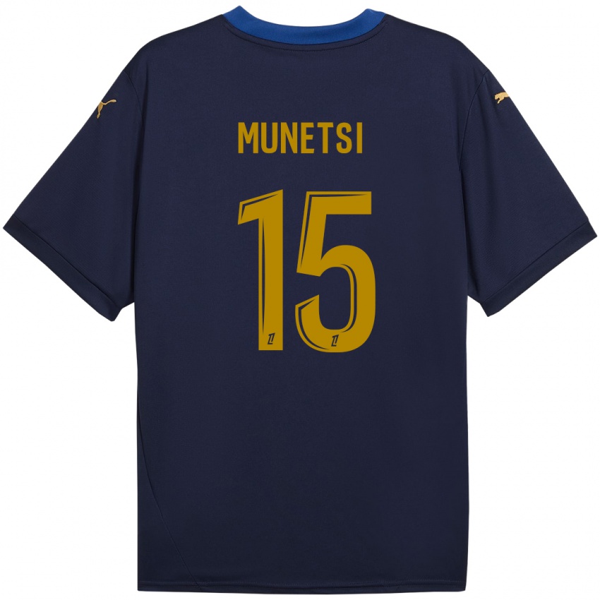 Heren Marshall Munetsi #15 Marineblauw Goud Uitshirt Uittenue 2024/25 T-Shirt